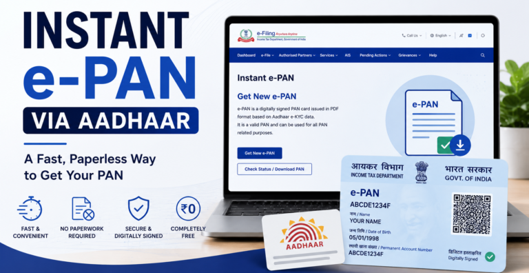 Instant e-PAN via Aadhaar A Fast, Paperless Way to Get Your PAN
