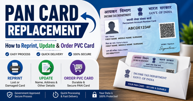 PAN Card PAN Card Replacement 2026 How to Reprint, Update & Order PVC Card