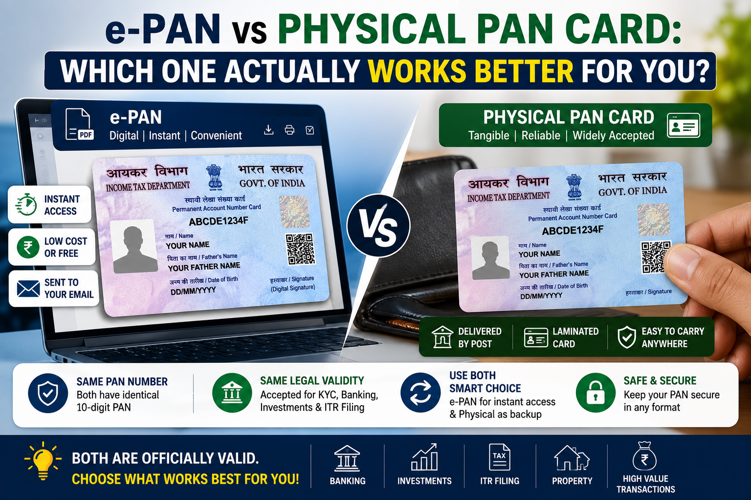e-PAN vs Physical PAN Card Which One Actually Works Better for You