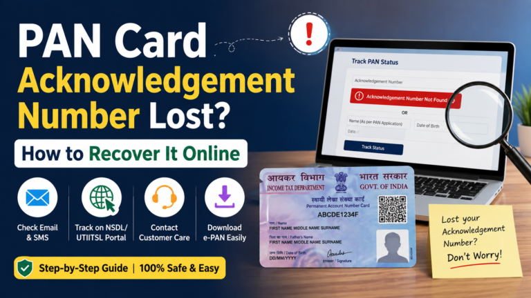 PAN Card Acknowledgement Number Lost How to Recover It Online
